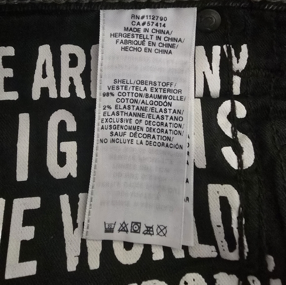 True Religion FINN FRAYED SKINNY MENS JEAN Black zippers size 28 - Picture 14 of 15